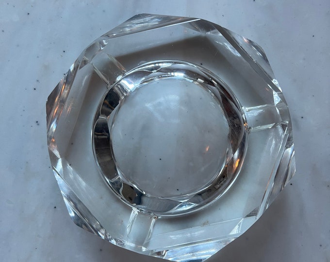 Vintage Full Lead Crystal Ashtray Etsy