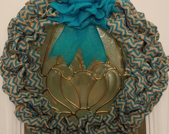 Teal Chevron Wreath