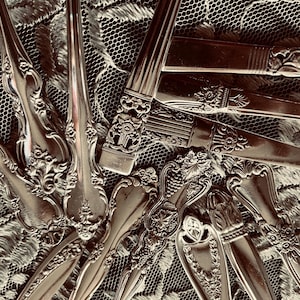 Vintage Silverplate Dinner Forks Pair Ornate Floral Classic Mismatched Wedding Table Decor Set