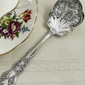 Choice Antique Silverplate Sugar Spoons Grape Repousse Rococo Scroll Shell Fan Victorian Serving Spoon Tea Spoon Pick Your Favorite