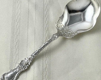 Vintage Floral Berry Spoons Silverplate Ornate Serving Spoon Wedding Gift Tea Party Decor
