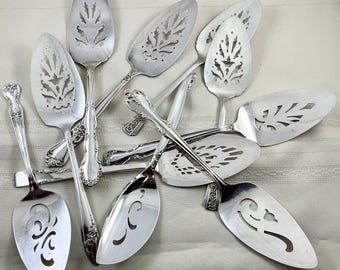 Vintage Silverplate Pie Servers Choice of 9 Ornate Wedding Cake Servers Antique Dessert Serving Utensils Replacement Flatware
