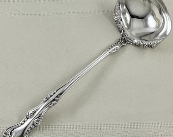 Ornate Silverplate Bouillon Ladle Holmes & Edwards 9.5” Vintage Serving Spoon Elegant Tableware