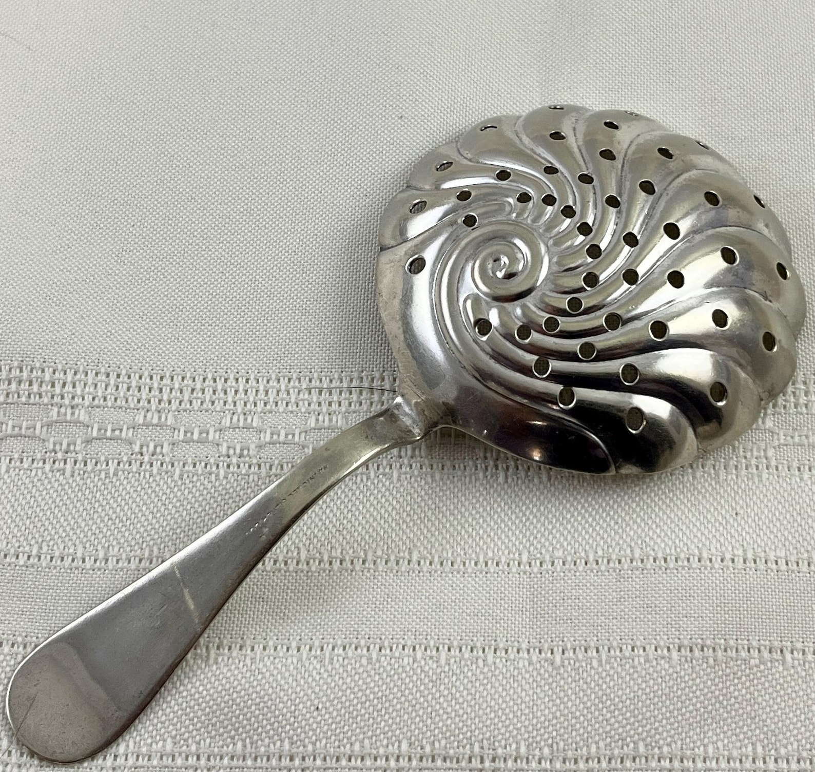 Vintage Julep Strainer 5.5" Spiral Pierced Cocktail Barware Spoon