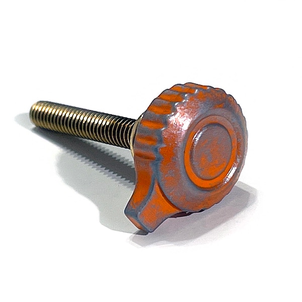 3D Printed Decorative Thumbscrew, Retention screw (Orange) (3/4 inch 8-32 Brass Thumbscrew Included)
