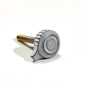 3D Printed Decorative Thumbscrew, Retention screw (White) (3/4 inch 8-32 Brass Thumbscrew Included)