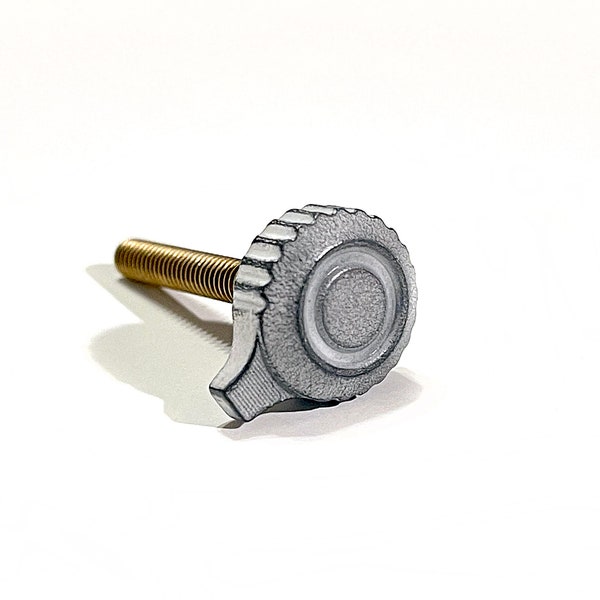 3D Printed Decorative Thumbscrew, Retention screw (White) (3/4 inch 8-32 Brass Thumbscrew Included)