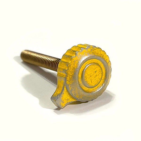 3D Printed Decorative Thumbscrew, Retention screw (Yellow) (3/4 inch 8-32 Brass Thumbscrew Included)
