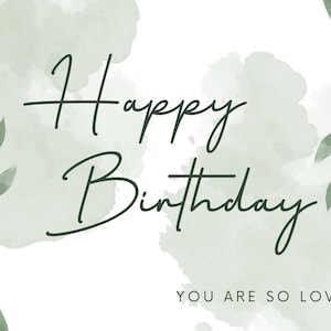 Feliz Aniversário Impressão Digital Estética Verde