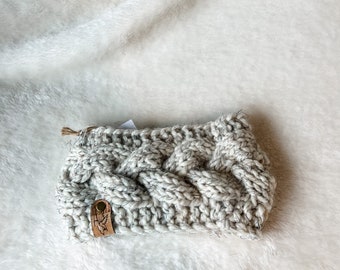 Braided Cable Knit Ear Warmer – Handmade Wool Blend Headband