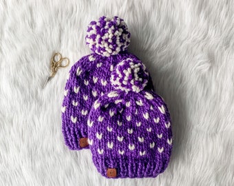 Little Hearts Hat - Choose Your Color + Size - Made to Order
