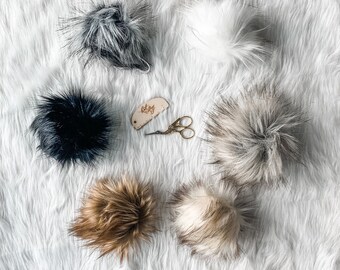 Faux Fur Pom Pom - Tie Attachment