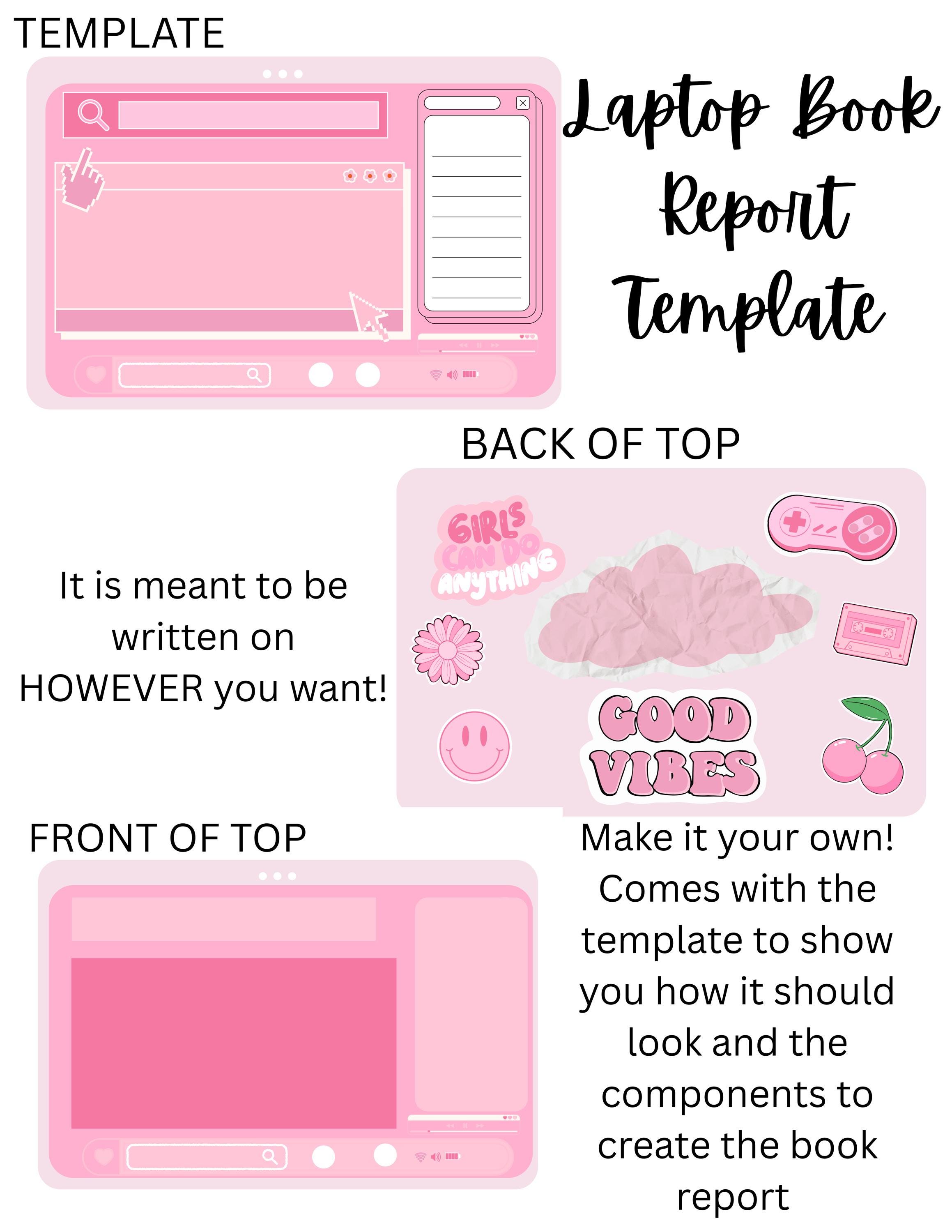 Laptop Book Report - Template - Digital Download PDF File - Etsy