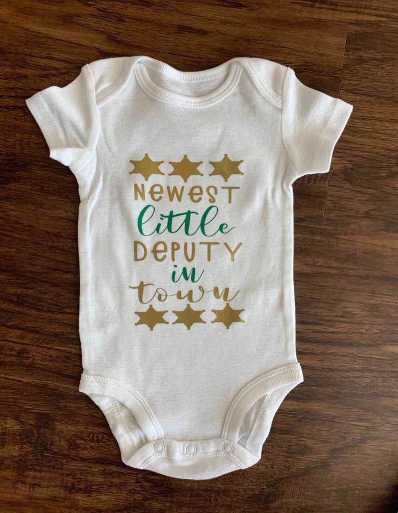 Police Body Suit, Newest Little Deputy, Deputy Sheriff, Baby Announcement, Baby Girl, Baby Boy, Police Family, Police Baby, image 6