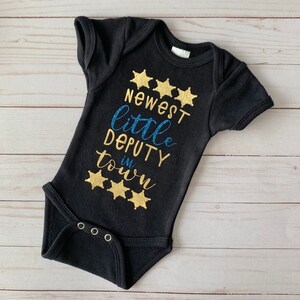 Police Body Suit, Newest Little Deputy, Deputy Sheriff, Baby Announcement, Baby Girl, Baby Boy, Police Family, Police Baby, image 4