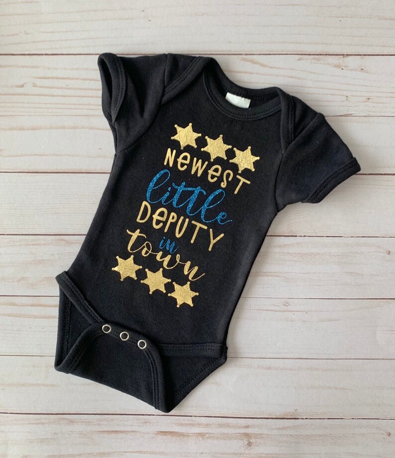 Police Body Suit, Newest Little Deputy, Deputy Sheriff, Baby Announcement, Baby Girl, Baby Boy, Police Family, Police Baby, image 4