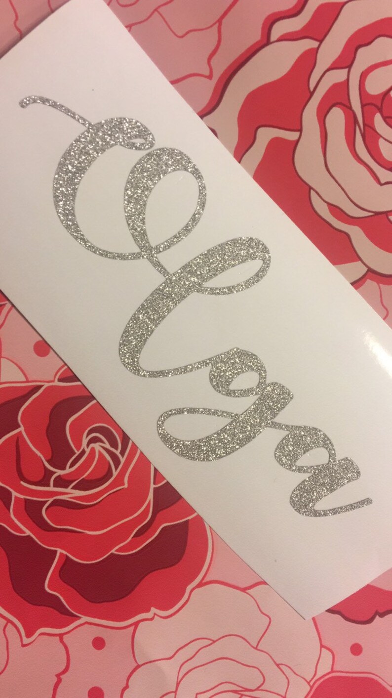 Glitter Name Decal Sparkly Name Personalized Name Decal Etsy