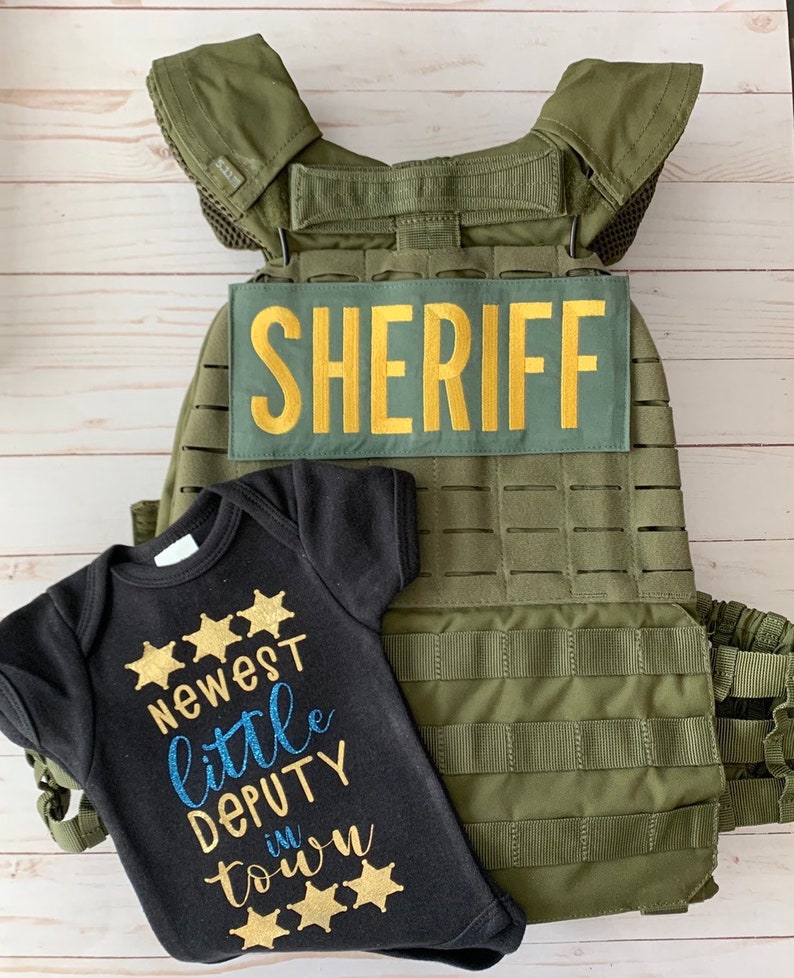 Police Body Suit, Newest Little Deputy, Deputy Sheriff, Baby Announcement, Baby Girl, Baby Boy, Police Family, Police Baby, image 3