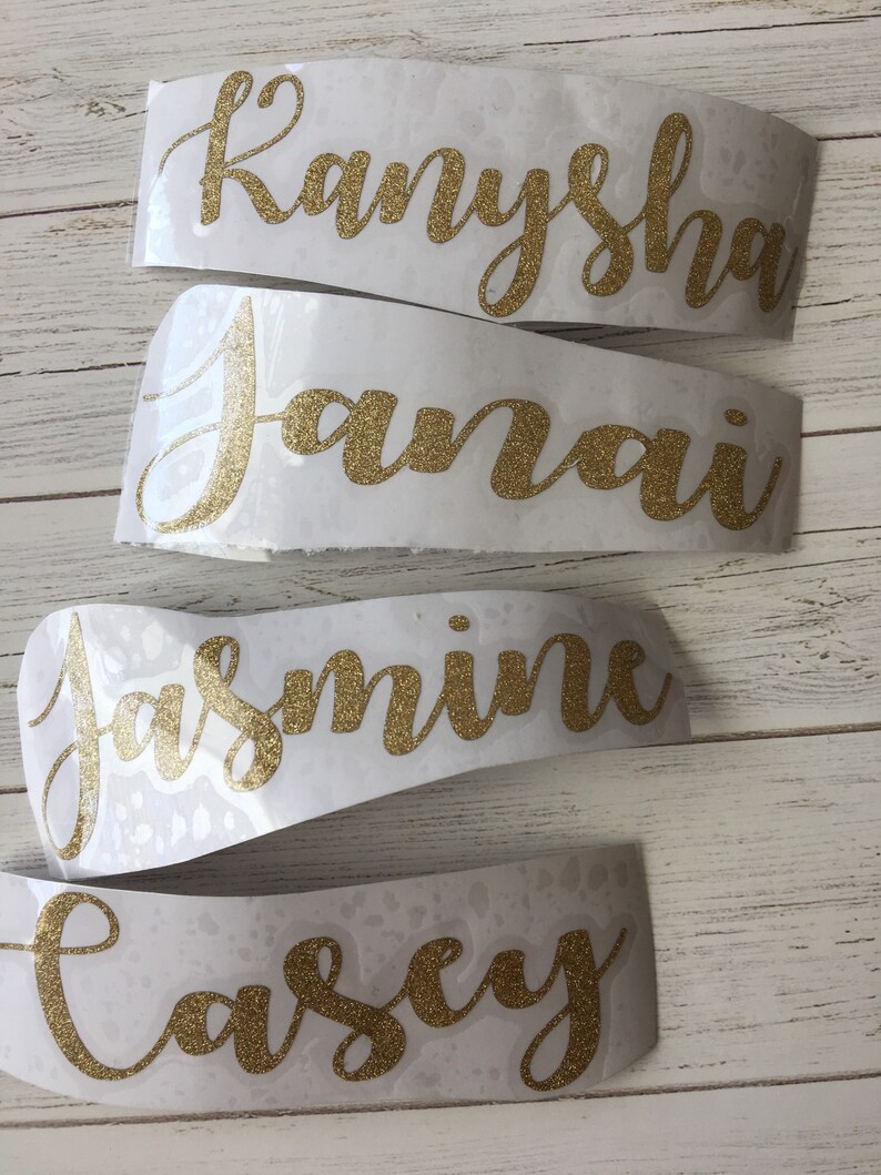 Glitter Name Decal Sparkly Name Personalized Name Decal Etsy