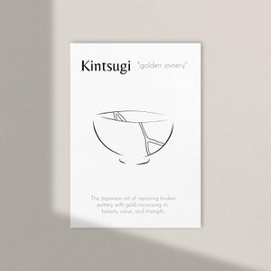 Kintsugi Wall Art / 5&quot;x7&quot; / Just Add Gold / Digital Download / Hand-Drawn / Create Your Own Kintsugi Wall Art / Kintsugi Art Print