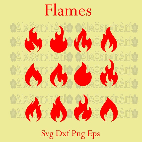 flames svgdxfpngepscut fileflamesfire svgfirelogo fire etsy