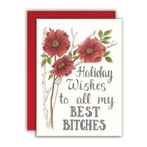 Grappige kerstkaart Grappige kerstkaart Kerstkaart voor beste vriend Grappige kerstkaart - Vakantiewensen voor al mijn beste teven