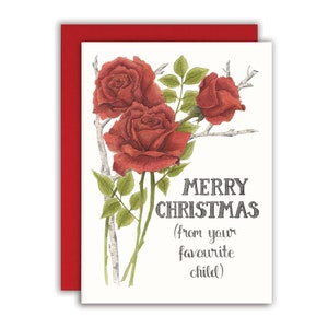 Lustige Weihnachtskarte für Mama und Papa Lustige Karte für Eltern Weihnachtskarte für Mama - Frohe Weihnachten (Von deinem Lieblingskind)
