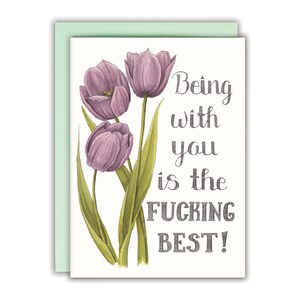 Tarjeta de aniversario Tarjeta de amor divertida Tarjeta de aniversario linda Tarjeta de aniversario floral Día de San Valentín: ¡Estar contigo es lo mejor! Tarjeta