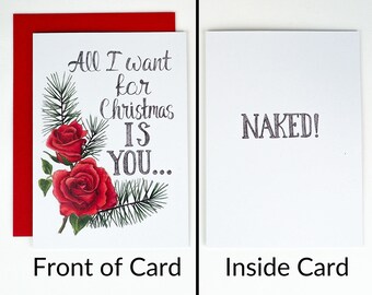 Naked Christmas Card - Etsy