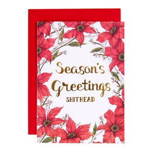 Grappige kerstkaart Grappige kerstkaart Kerstkaart beste vriend - kerstgroeten Shithead Card