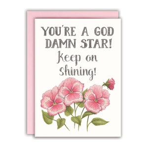 Carte de joyeux anniversaire Carte de joyeux anniversaire drôle pour un ami Carte de félicitations - Vous êtes une putain de star !  Continuez à briller ! Carte
