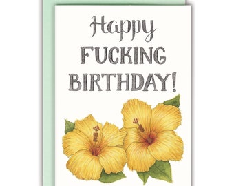 Happy Birthday Card Funny Happy Birthday Birthday Card for Friend - Happy Fucking Birthday