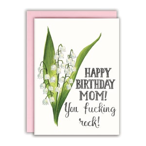 Carte drôle de joyeux anniversaire maman pour maman Carte drôle de joyeux anniversaire - Joyeux anniversaire maman, putain de rock