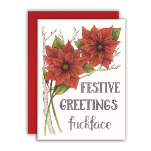 Cartão de Natal Engraçado Cartões Festivos Engraçados Cartão de Natal Rude para Adultos Cartão de Natal Engraçado Cartão de Natal Safado - Saudações Festivas Cartão Fuckface