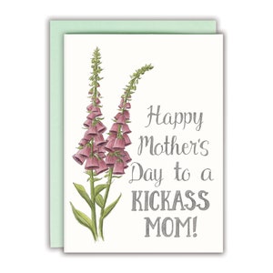 Carte drôle de fête des mères Carte grossière pour maman - bonne fête des mères à une maman kickass !