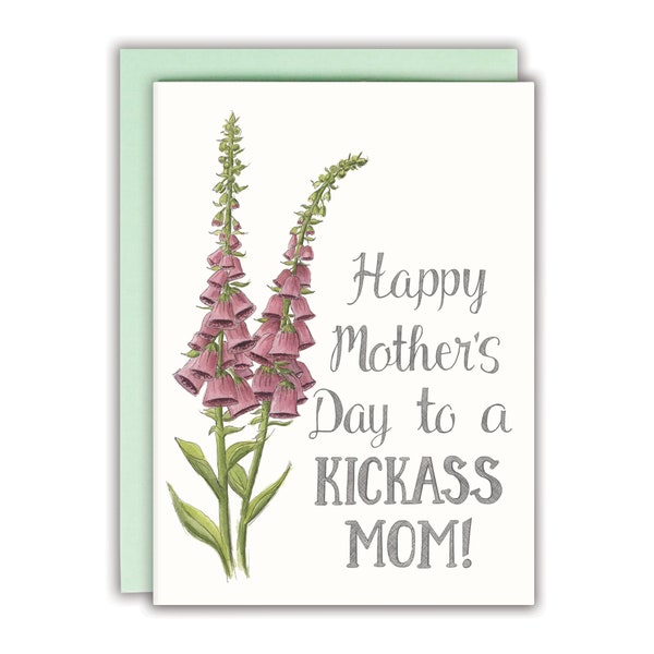 Funny Mother's Day Card Rude Card for Mom- Happy Mother's Day to a Kickass Mom!