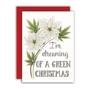 Grappige onkruidkerstkaart Grappige kerstkaart Grappige kerstkaart Grappige kaart voor vriend - I'm Dreaming of a Green Christmas