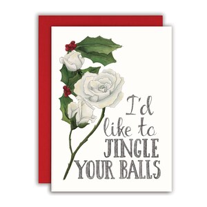 Carte de Noël amusante Carte de Noël amusante Carte de Noël grossière Carte de Noël pour adulte Carte de Noël coquine - J'aimerais vous faire tinter les boules