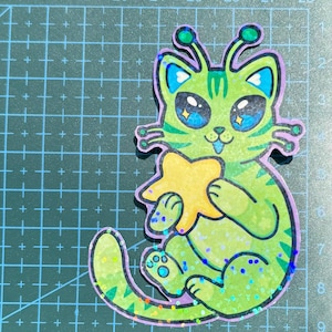Gnarp alien cat sticker