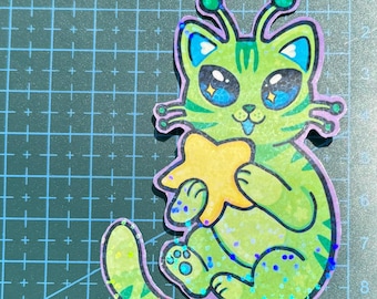 Gnarp alien cat sticker
