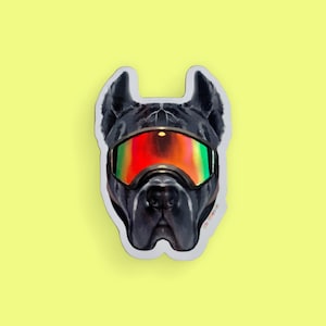 Holographic Blue Cane Corso Goggles 3” Sticker