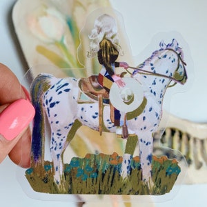 Leopard Appaloosa Cowgirl Clear Sticker