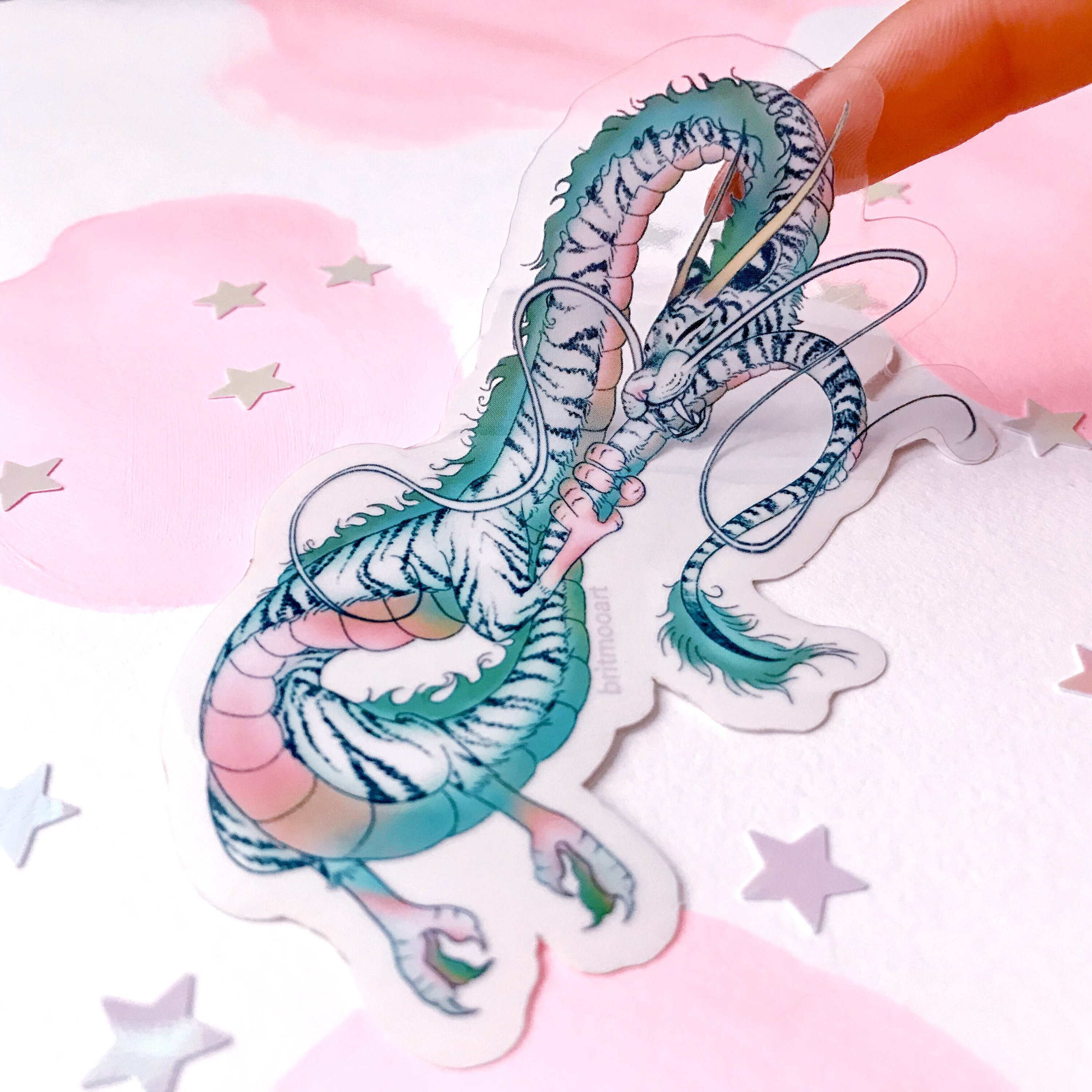 Tiger Haku Clear Sticker | Waterproof Sticker | Weatherproof