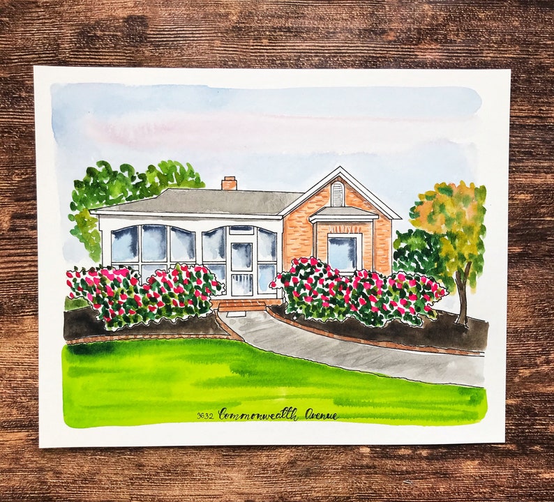 Custom Watercolor House Painting Watercolor House Portrait Etsy