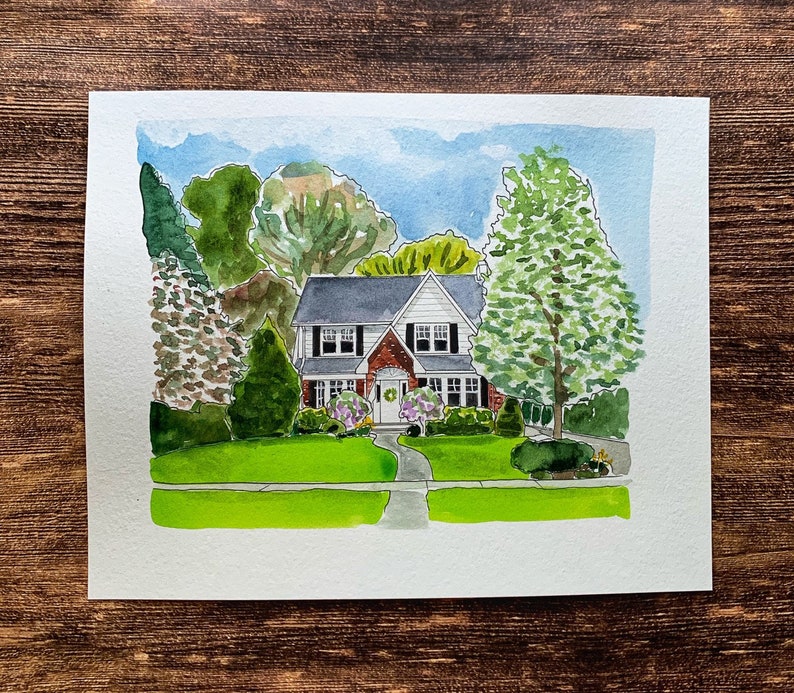 Custom Watercolor House Painting Watercolor House Portrait Etsy