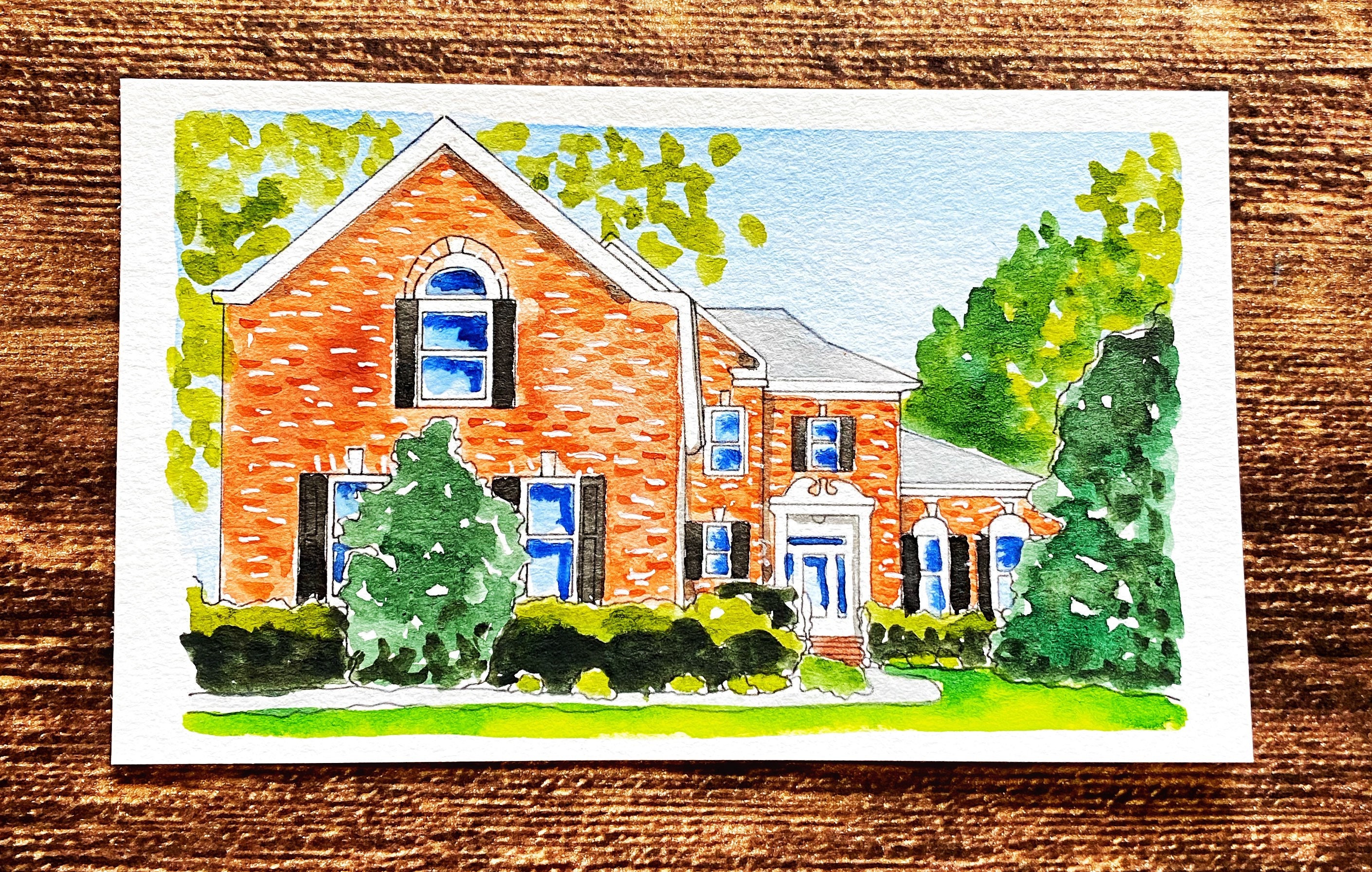 Watercolor House painting house portrait house illustration Etsy