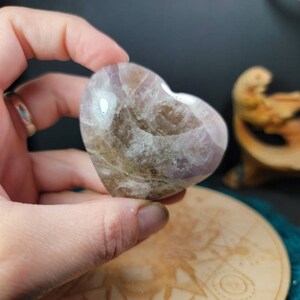Super 7 Amethyst Heart Melody Stone Palm Stone Super Seven Amethyst Cacoxenite Unpolished Sacred 7 Bazil