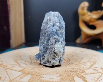 Kyanite w/ Ruby and Sapphire Blade Crystal Red and Blue Corundum Meditation Stone Third Eye Chakra Raw Blue Rough Crystal Wrappable Jewelry