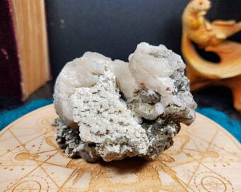 Large Inner Mongolian Elestial Quartz Dolomite Hematite Coated Terminated Natural Crystal Unpolished Pineapple Quartz Cluster