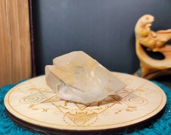 Tangerine Quartz Point Crystal Terminated Pale Orange Tangerine Quartz Meditation Crystal Iron Coated Quartz Stone